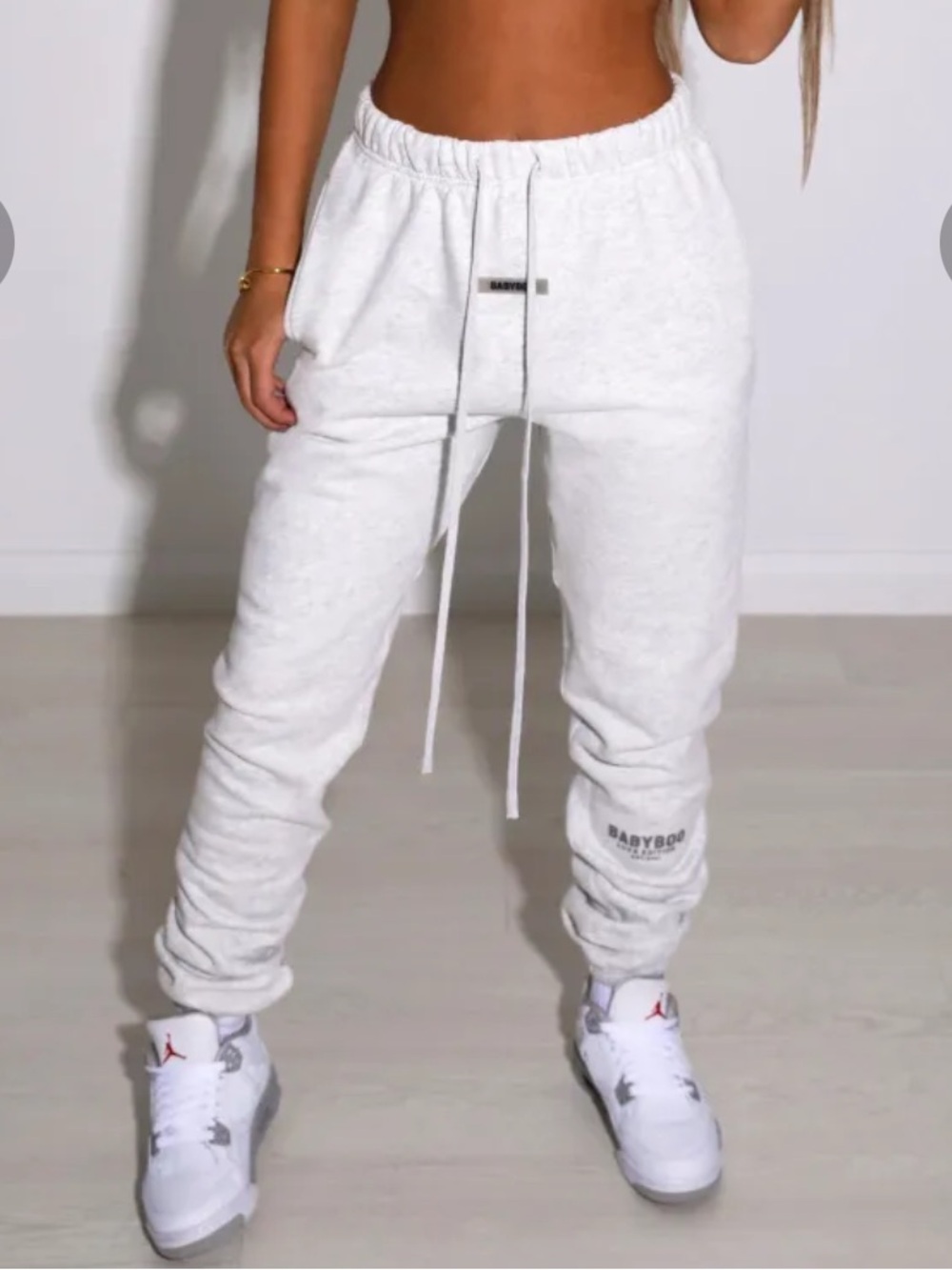 BABYBOO | LIKE NEW Gray cotton Ivy Luxe Trackpant banded sweatpants medium